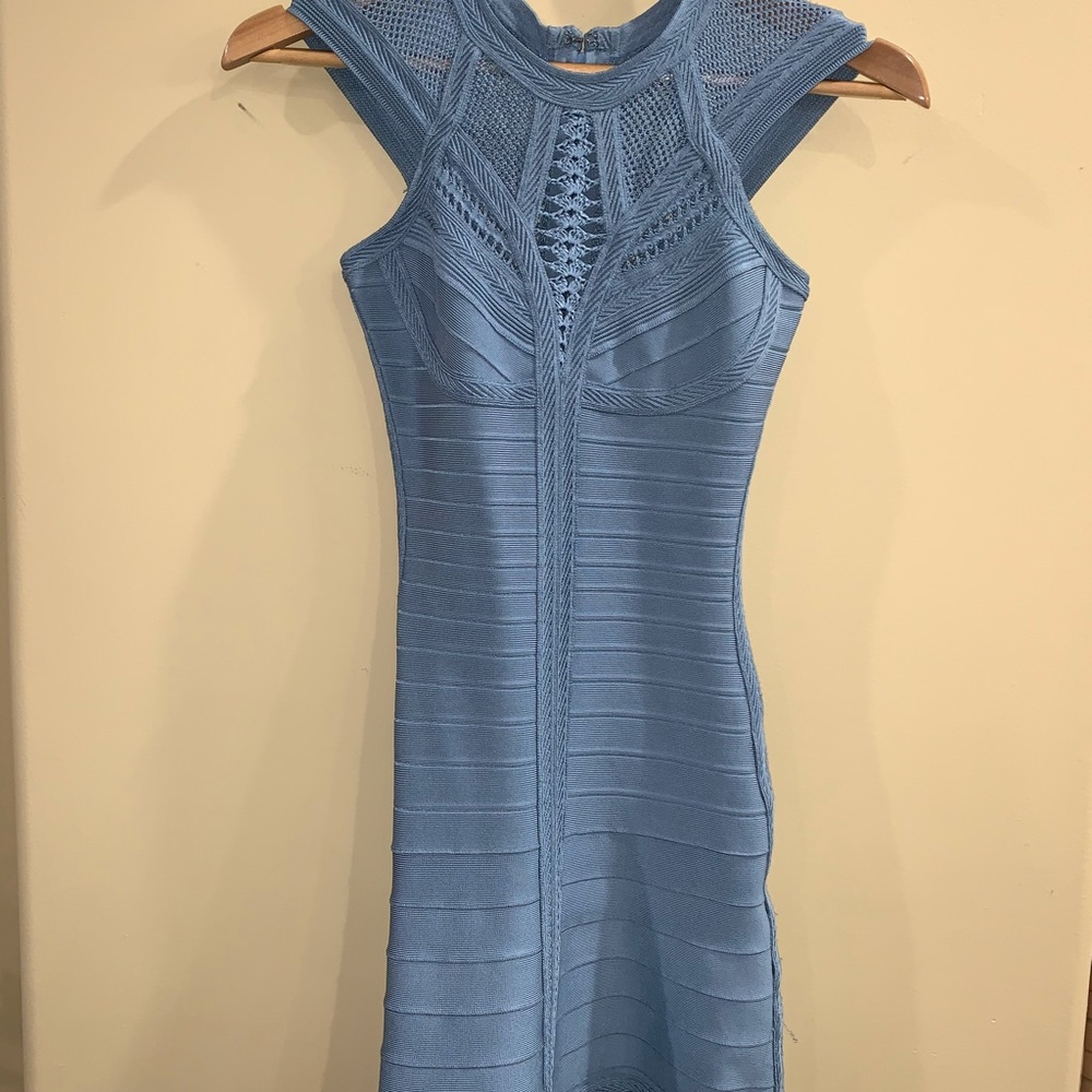 Herve Leger Blue short Dress
